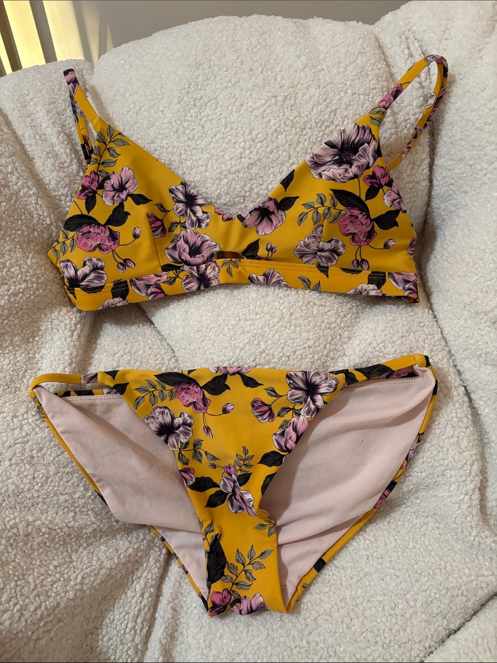 No Boundaries Yellow Floral Bikini